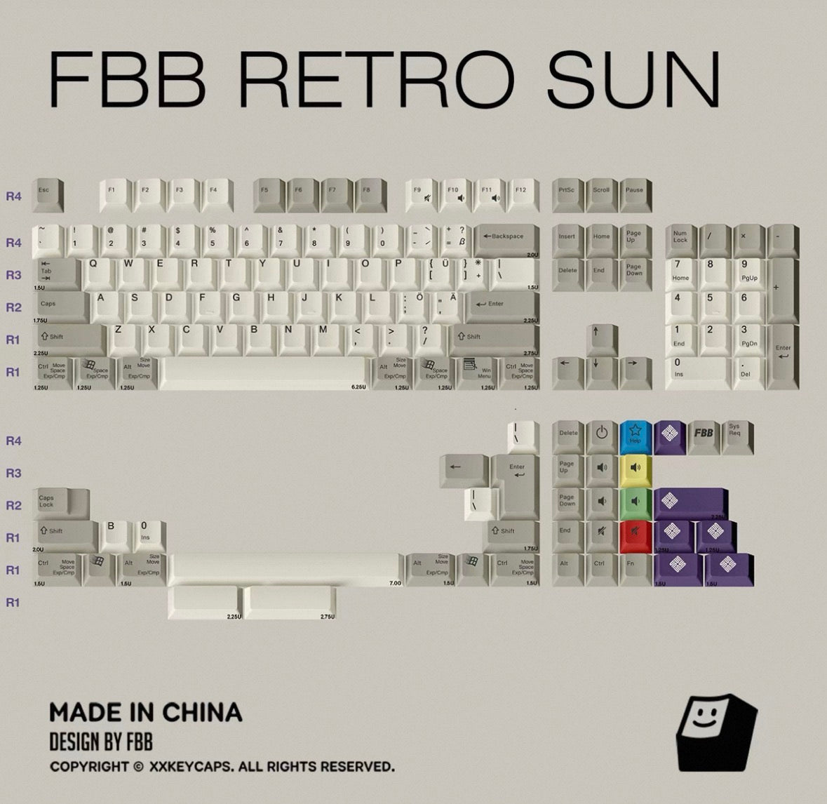 FBB Retro Sun Keycaps
