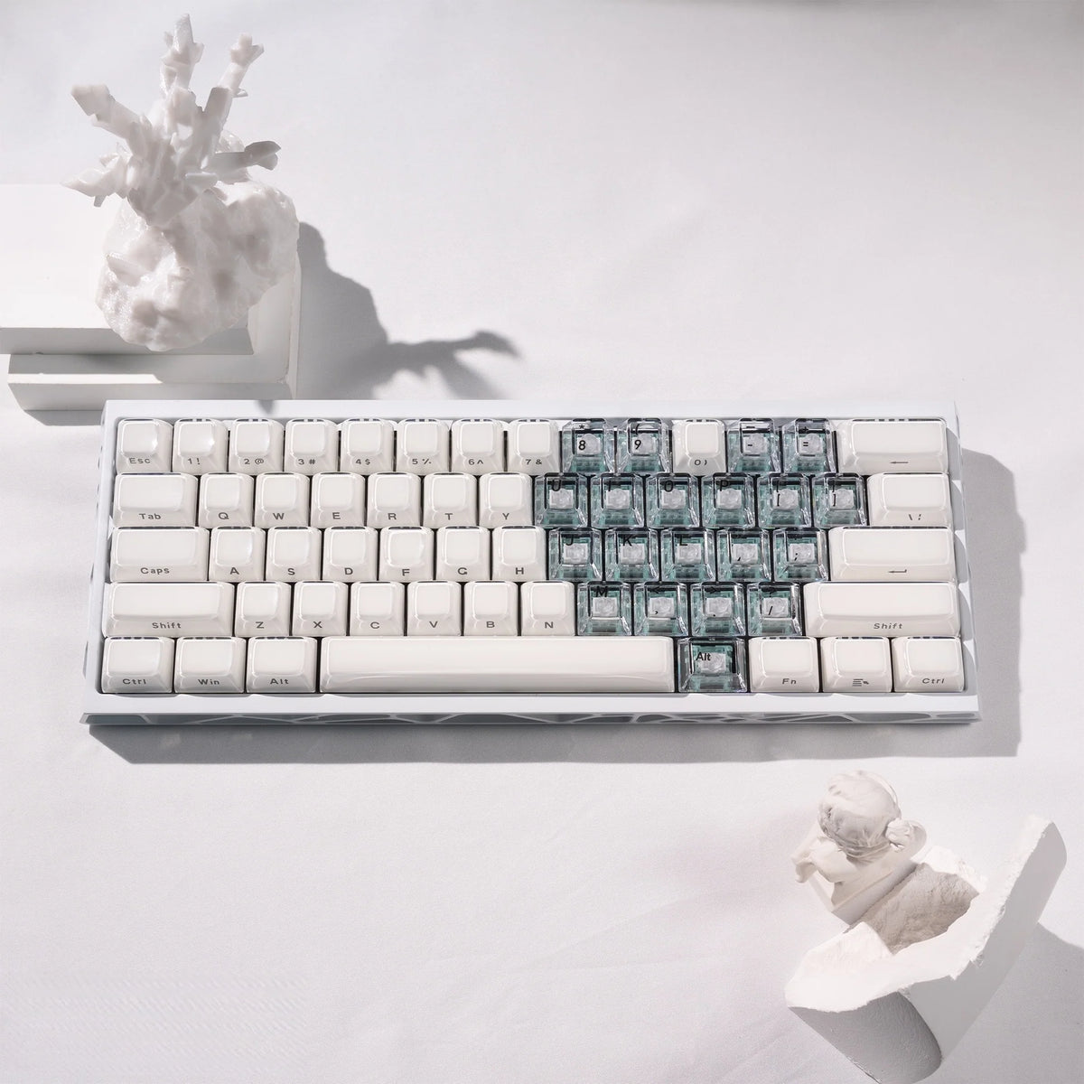 Crystal Jelly Heart Keycaps