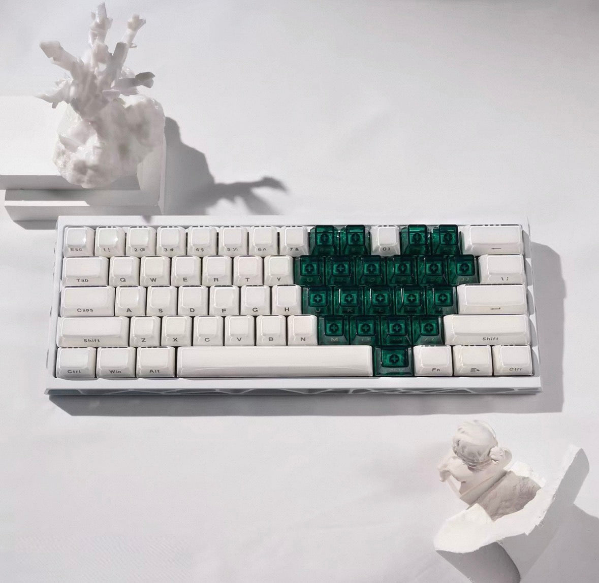 Crystal Jelly Heart Keycaps