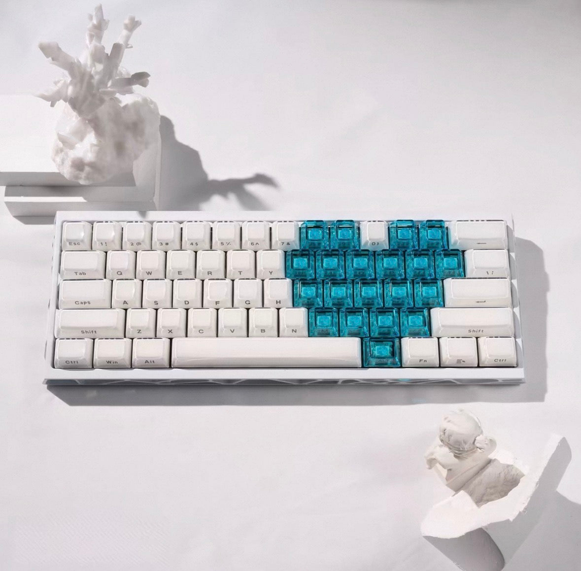 Crystal Jelly Heart Keycaps