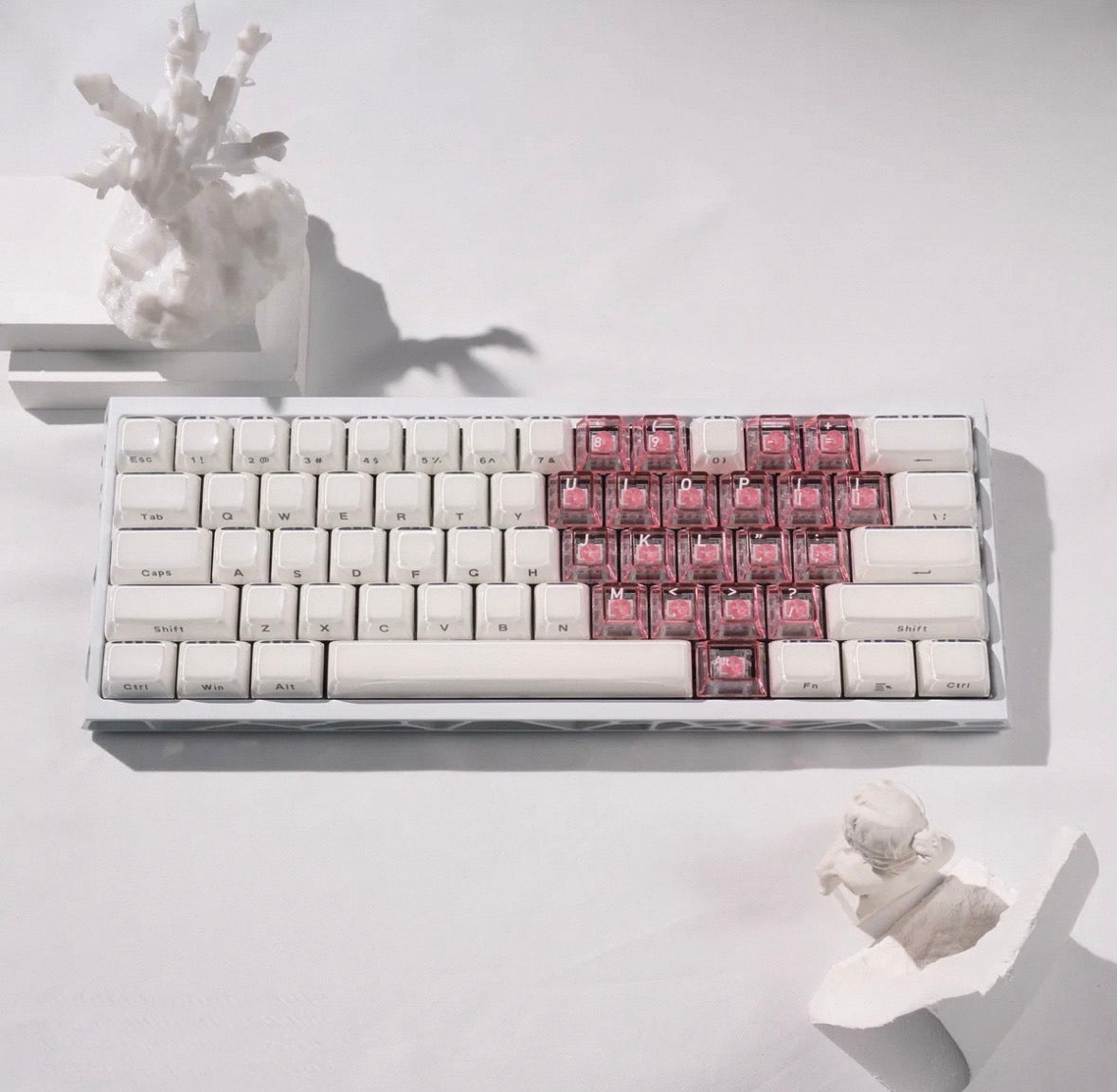 Crystal Jelly Heart Keycaps
