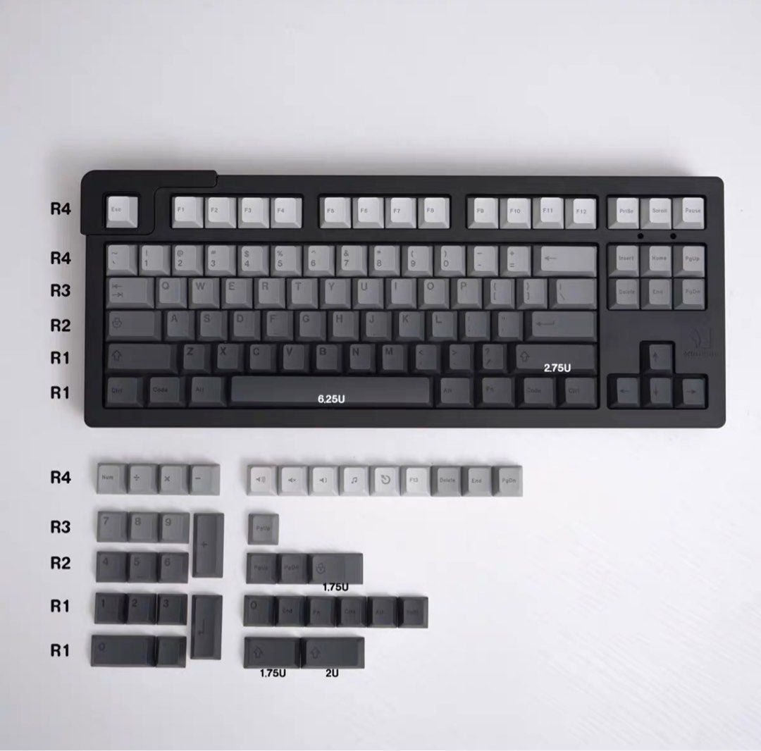 Grey Gradient Keycap Set