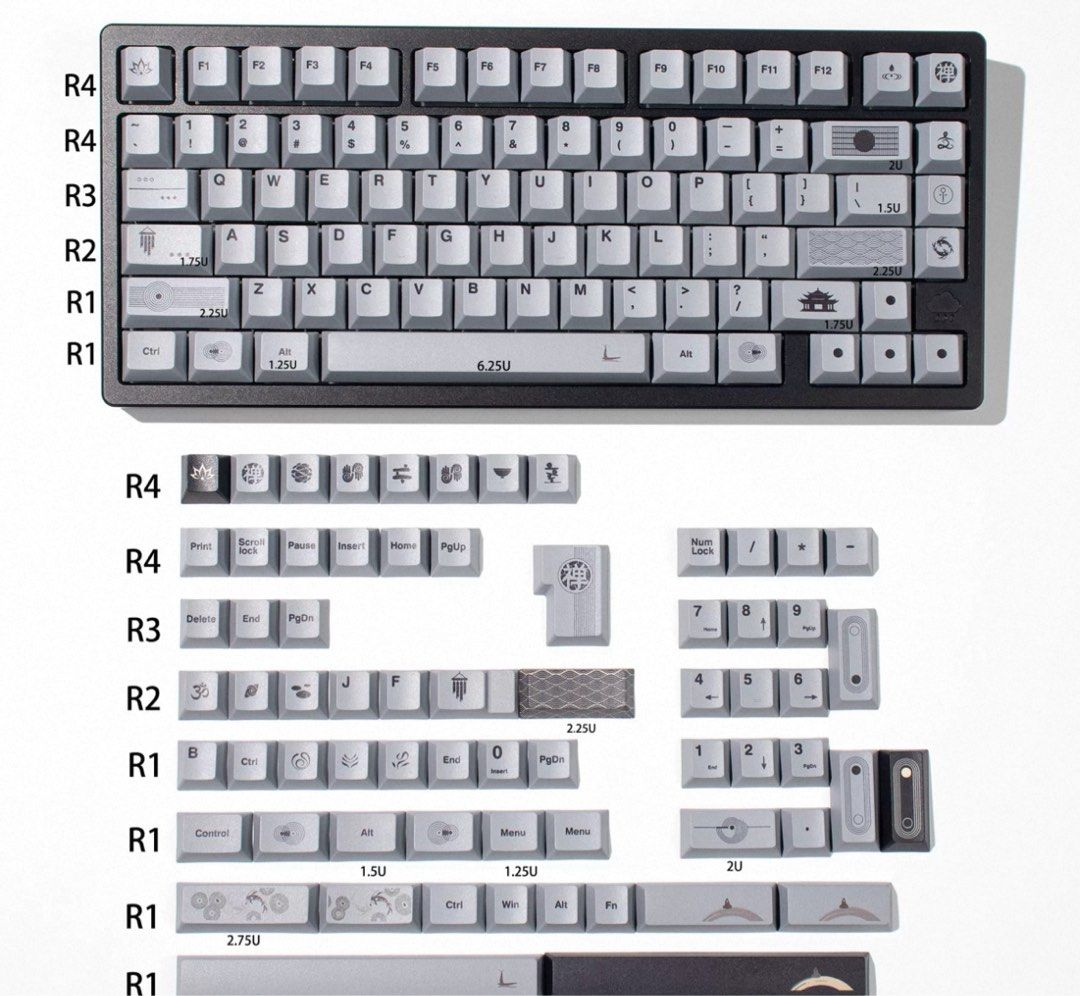 Grey Minimalist Keycap Set